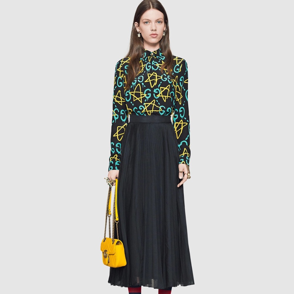 NEW Gucci Ghost 2016 silk button down top - Picture 3 of 11